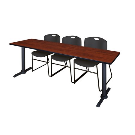 CAIN Rectangle Tables > Training Tables > Cain Training Table & Chair Sets, 84 X 24 X 29, Cherry MTRCT8424CH44BK